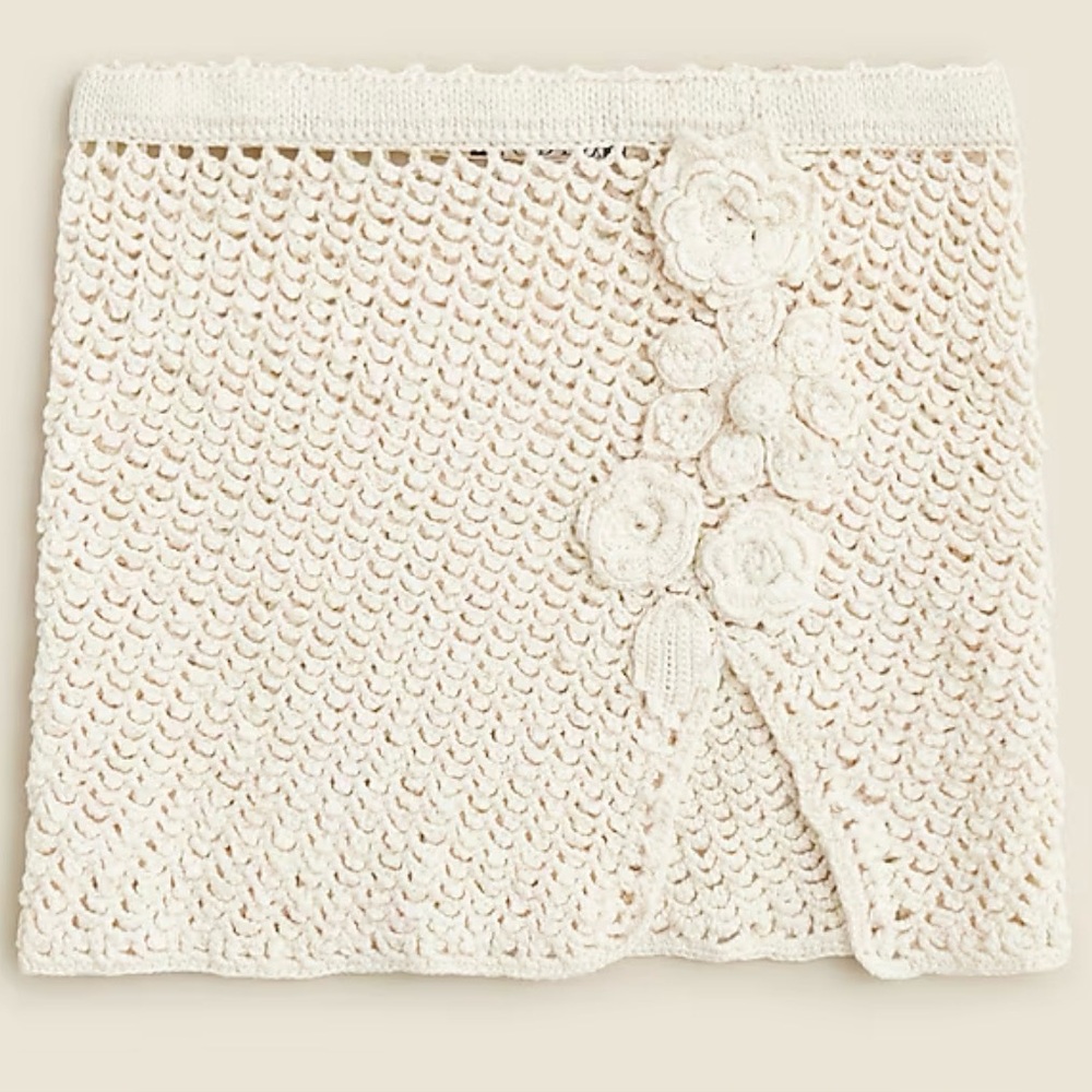 J. Crew Ivory Crochet Beach Coverup NWT